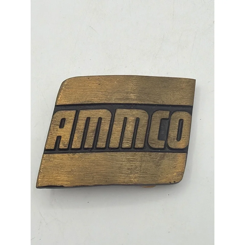 Vintage AMMCO Tools Belt Buckle Solid Brass DynaBuckle Provo Utah Mechanic Brake